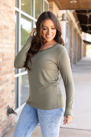 Larissa Long Sleeve - Olive by Michelle Mae