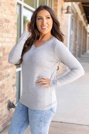 Larissa Long Sleeve - Light Grey by Michelle Mae