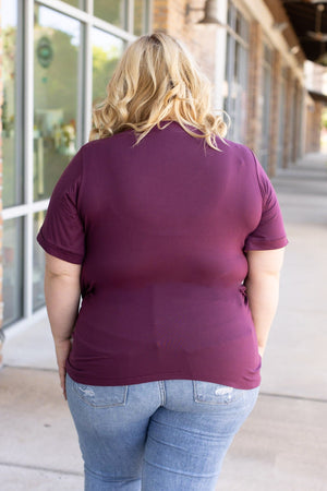 Sophie Pocket Tee - Burgundy by Michelle Mae