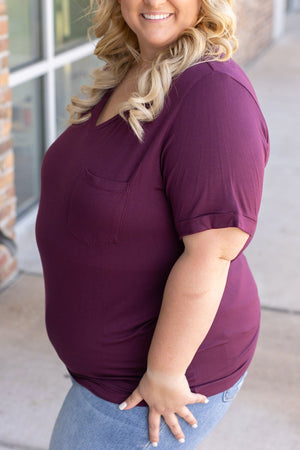 Sophie Pocket Tee - Burgundy by Michelle Mae