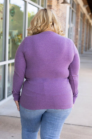 Leah Long Sleeve Top - Heathered Purple by Michelle Mae