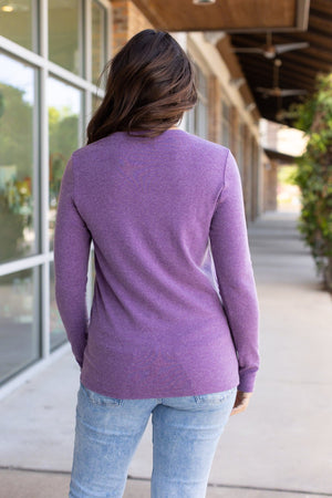 Leah Long Sleeve Top - Heathered Purple by Michelle Mae