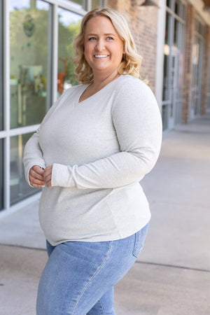 Leah Long Sleeve Top - Light Grey by Michelle Mae