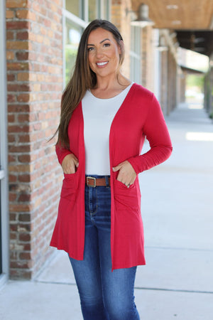 Classic Cardigan - Red by Michelle Mae