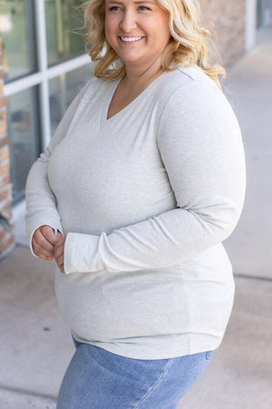 Leah Long Sleeve Top - Light Grey by Michelle Mae