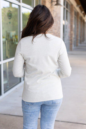 Leah Long Sleeve Top - Light Grey by Michelle Mae