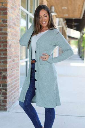 Knit Colbie Ribbed Cardigan - Sage by Michelle Mae