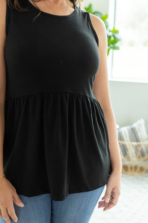 Renee Ruffle Tank - Black by Michelle Mae