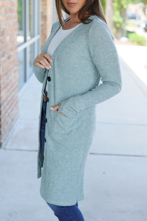 Knit Colbie Ribbed Cardigan - Sage by Michelle Mae