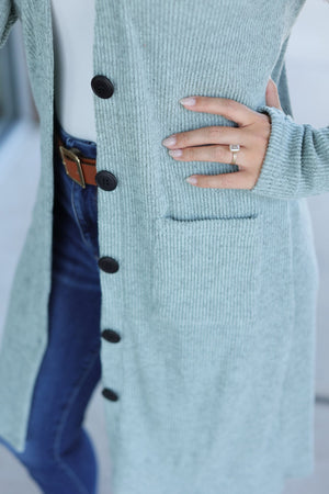 Knit Colbie Ribbed Cardigan - Sage by Michelle Mae