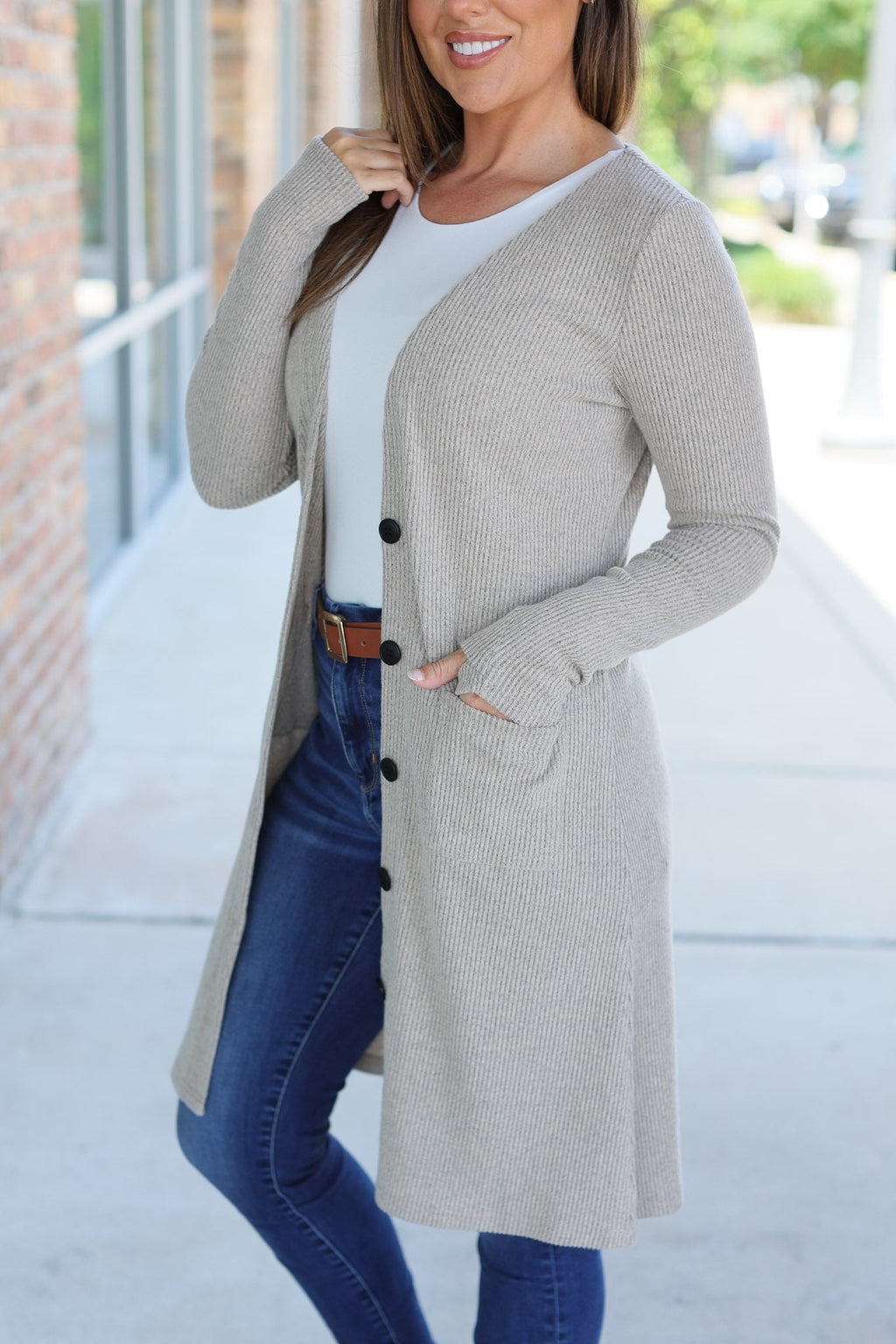 Knit Colbie Ribbed Cardigan - Mocha by Michelle Mae