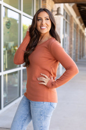 Leah Long Sleeve Top - Pumpkin by Michelle Mae