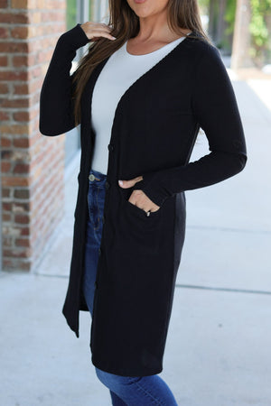 Knit Colbie Ribbed Cardigan - Black by Michelle Mae