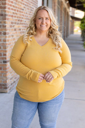 Leah Long Sleeve Top - Mustard by Michelle Mae