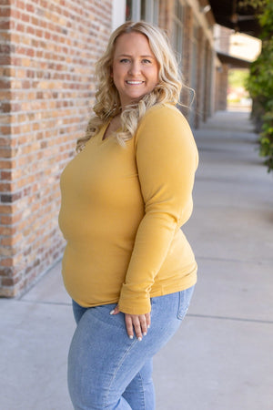 Leah Long Sleeve Top - Mustard by Michelle Mae