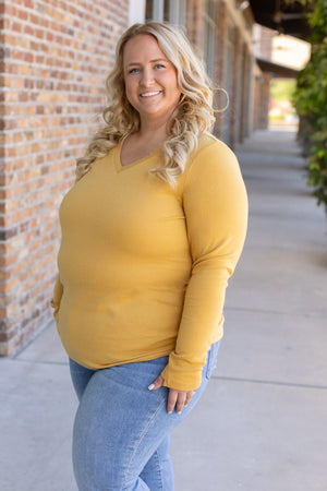 Leah Long Sleeve Top - Mustard by Michelle Mae