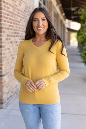 Leah Long Sleeve Top - Mustard by Michelle Mae