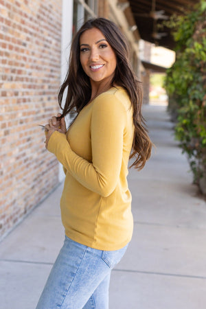 Leah Long Sleeve Top - Mustard by Michelle Mae