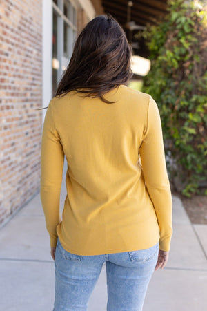 Leah Long Sleeve Top - Mustard by Michelle Mae