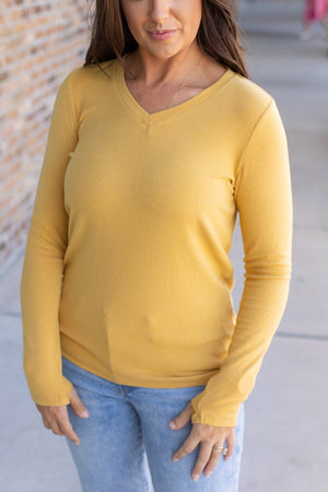 Leah Long Sleeve Top - Mustard by Michelle Mae