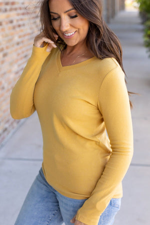 Leah Long Sleeve Top - Mustard by Michelle Mae