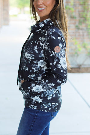 Soft Funnel Neck - Black Floral by Michelle Mae