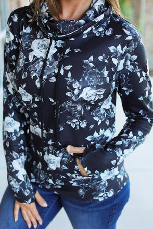 Soft Funnel Neck - Black Floral by Michelle Mae