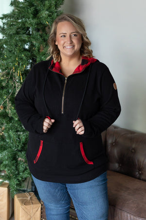 Avery Accent HalfZip Hoodie - Buffalo Plaid by Michelle Mae