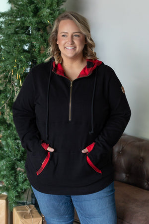 Avery Accent HalfZip Hoodie - Buffalo Plaid by Michelle Mae