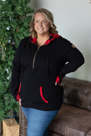 Avery Accent HalfZip Hoodie - Buffalo Plaid by Michelle Mae