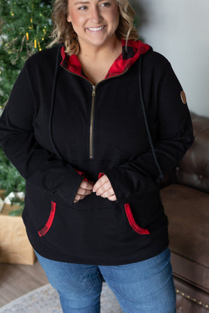 Avery Accent HalfZip Hoodie - Buffalo Plaid by Michelle Mae