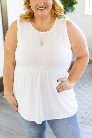 Renee Ruffle Tank - White by Michelle Mae