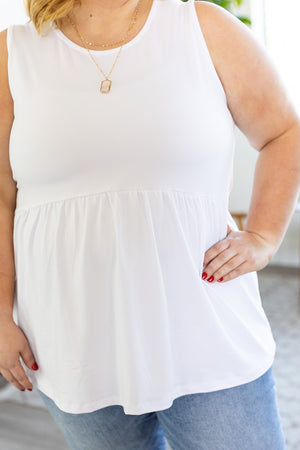 Renee Ruffle Tank - White by Michelle Mae