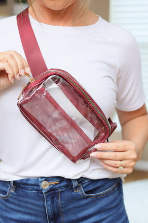 Clear Fanny Pack Bag - Wine