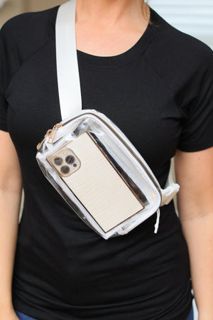 Clear Fanny Pack Bag - White