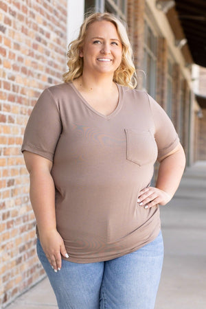 Sophie Pocket Tee - Mocha by Michelle Mae