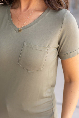 Sophie Pocket Tee - Olive by Michelle Mae