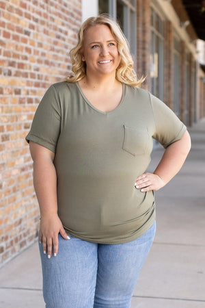 Sophie Pocket Tee - Olive by Michelle Mae