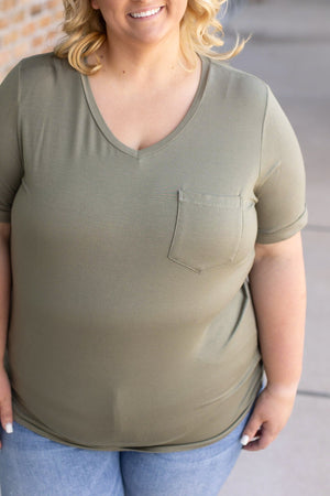 Sophie Pocket Tee - Olive by Michelle Mae