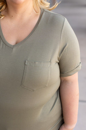 Sophie Pocket Tee - Olive by Michelle Mae