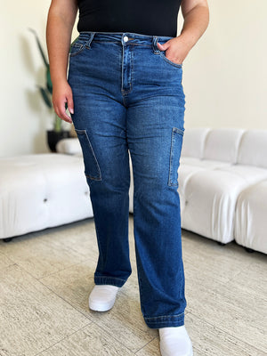 Judy Blue High Waist Cargo Wide Leg Jeans