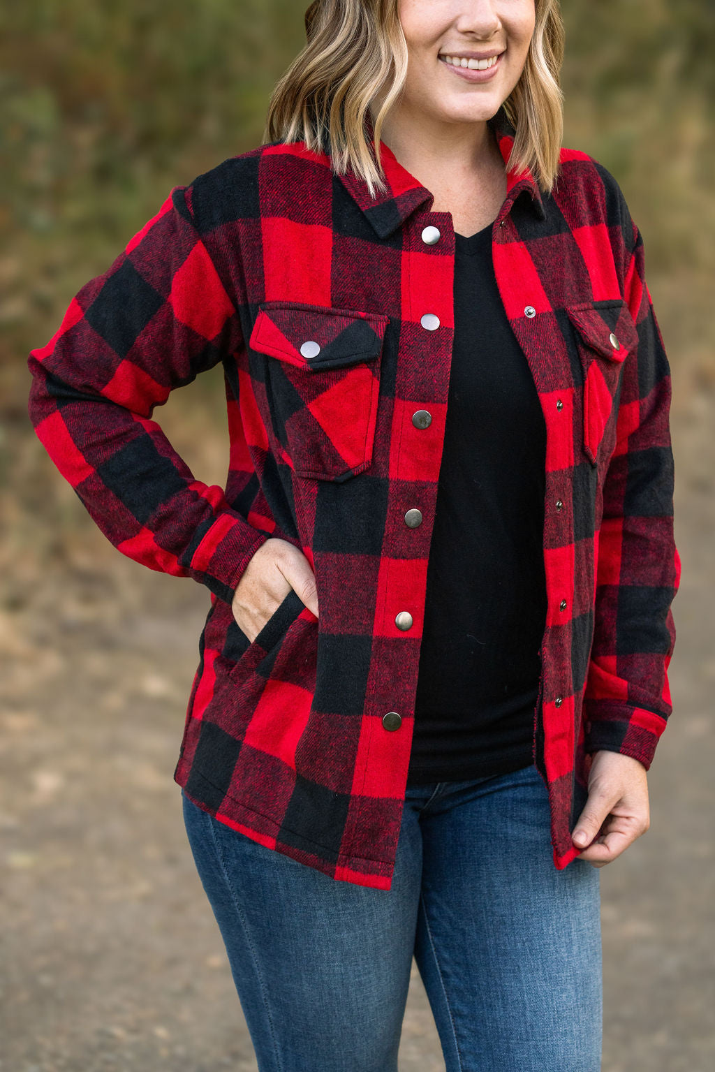 Norah Plaid Shacket - Buffalo Plaid by Michelle Mae