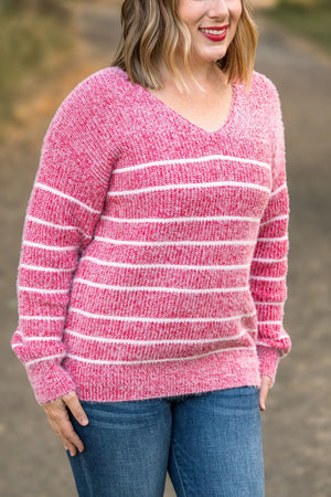 Cozy Striped Sweater - Red by Michelle Mae