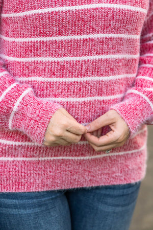 Cozy Striped Sweater - Red by Michelle Mae