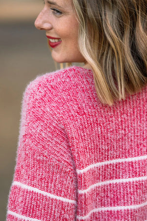 Cozy Striped Sweater - Red by Michelle Mae