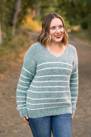 Cozy Striped Sweater - Green by Michelle Mae