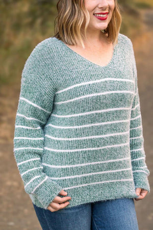 Cozy Striped Sweater - Green by Michelle Mae