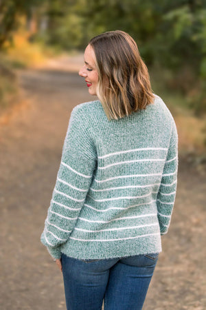 Cozy Striped Sweater - Green by Michelle Mae