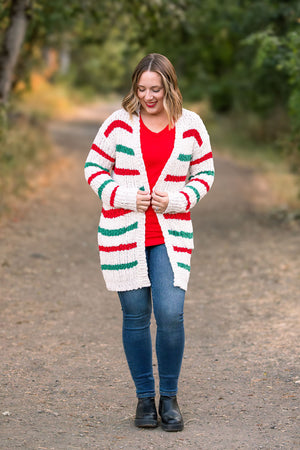 Christmas Stripe Cardigan by Michelle Mae