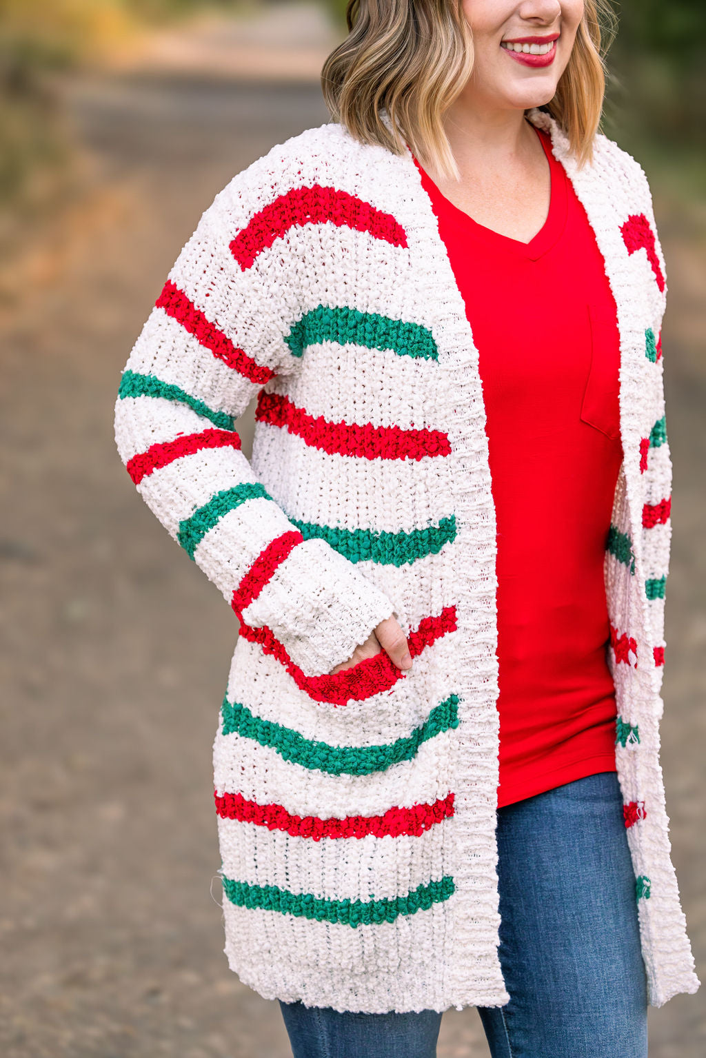 Christmas Stripe Cardigan by Michelle Mae